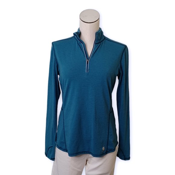 CARHARTT • Small FORCE pullover jacket partial zip blue long sleeve women's - Picture 1 of 9